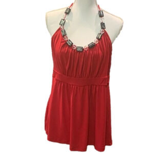 🔥🔥SALE🔥🔥STYLE & CO Bright Red Beaded Neck Sleeveless Top